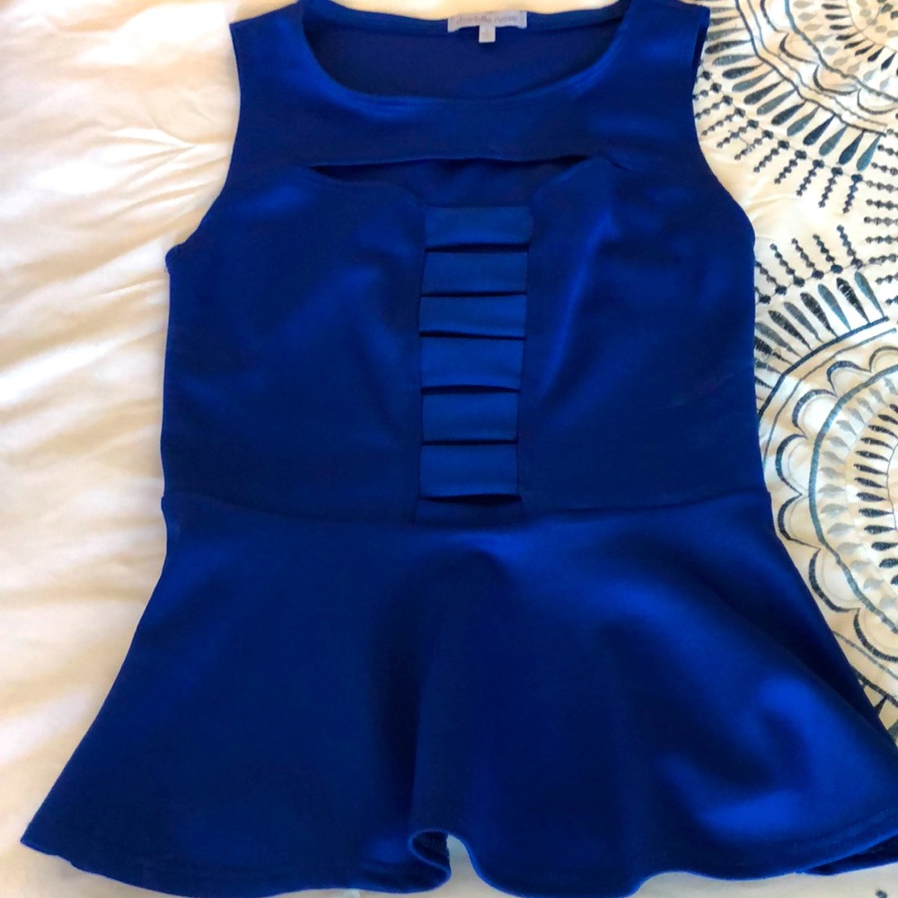 Electric blue peplum top